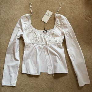 Square neck garbardine top from Zara